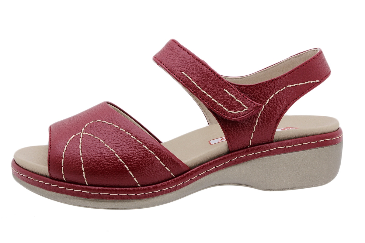 Removable Insole Sandal Red Leather 190801 | Piesanto Online Shop