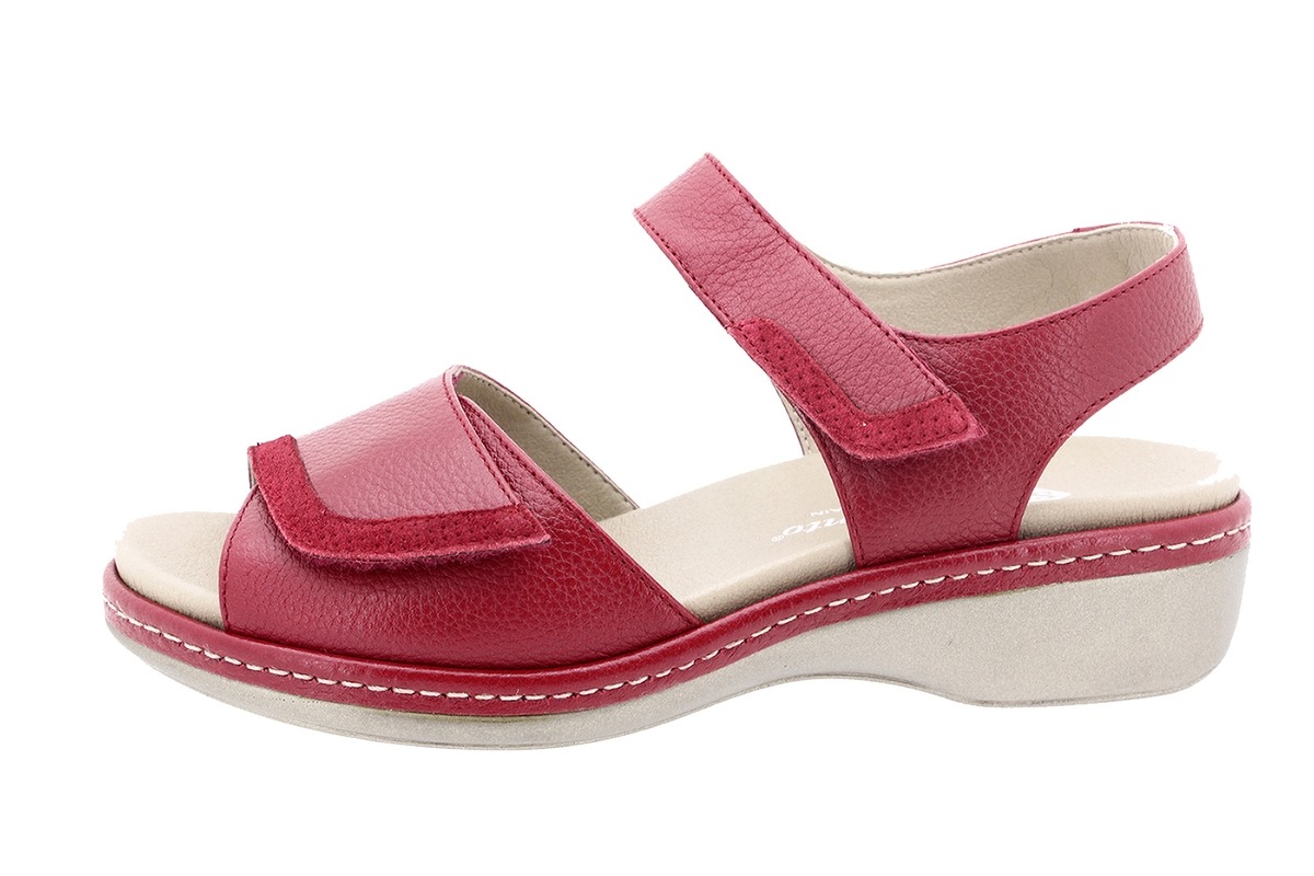 Removable Insole Sandal Red Leather 200802 | Piesanto Online Shop