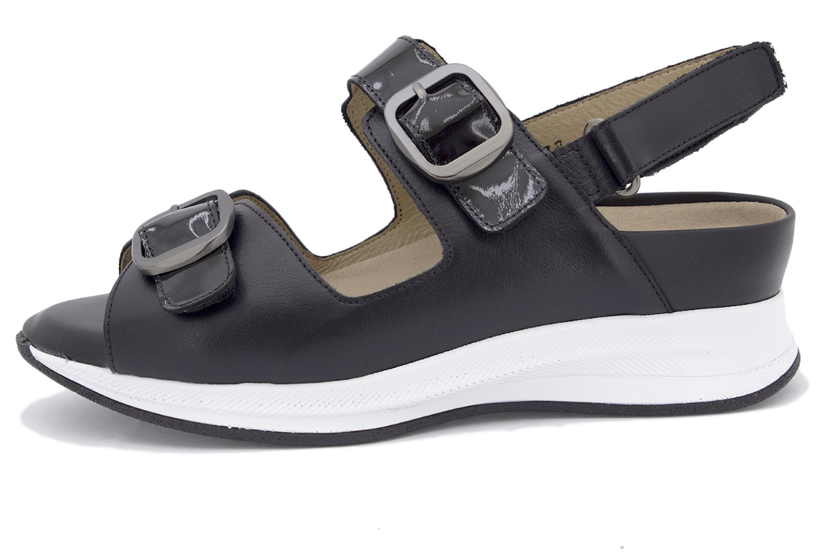 Sandalia Plantilla Extraíble Piel Negro 250543 Tienda Online