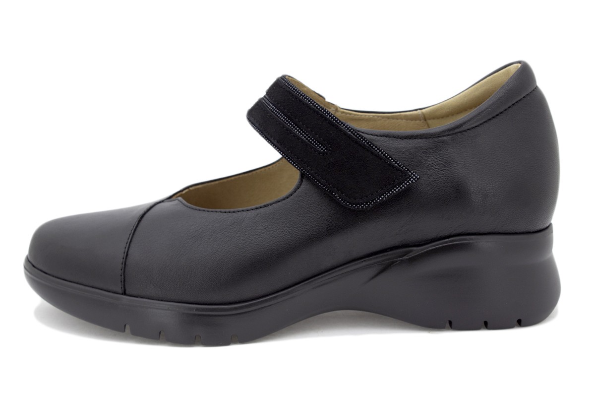 Zapato Tira Ajustable Piel Negro 255857 Tienda Online Piesanto