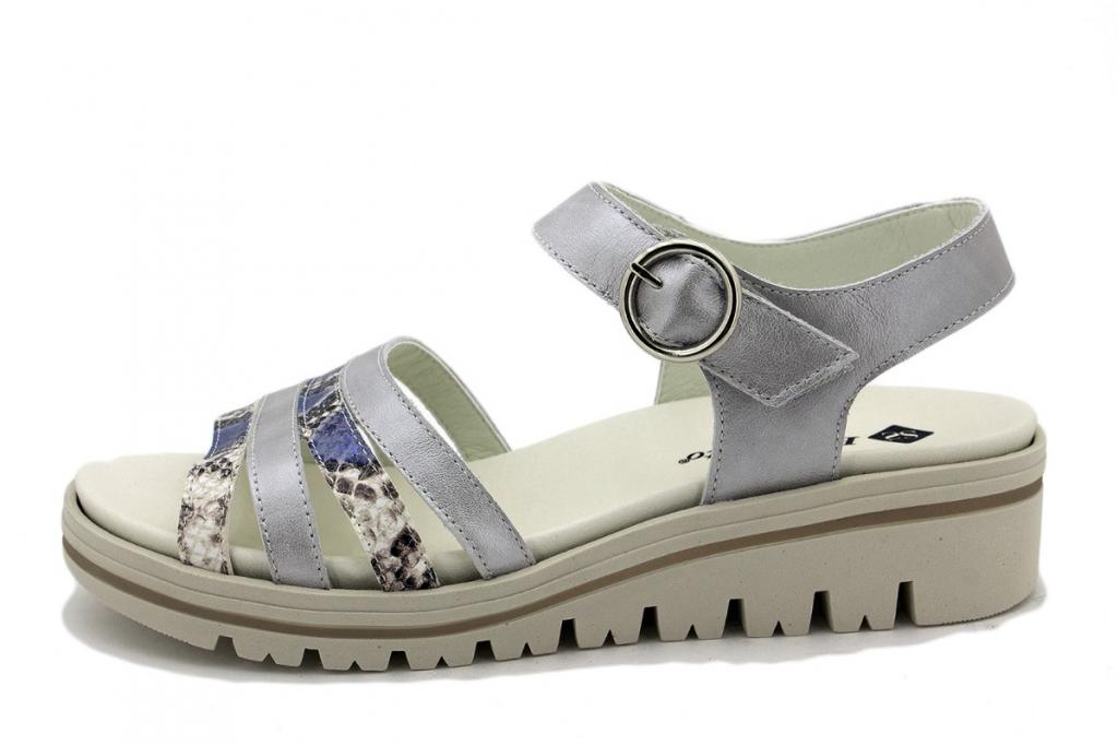Grey Leather Removable Insole Sandal 180786