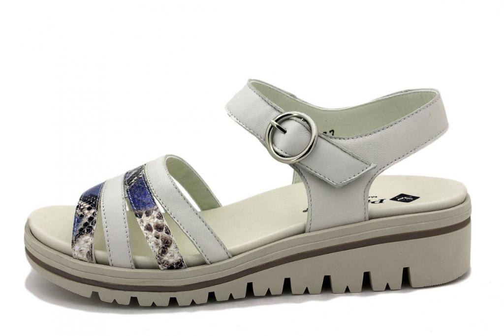 White Leather Removable Insole Sandal 180786