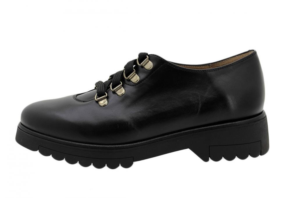 Lace-up Shoe Black Leather 185658