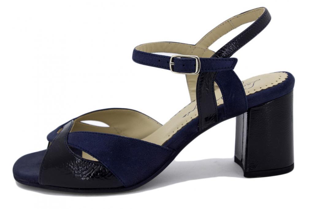 Blue Patent Heel Sandal 190254