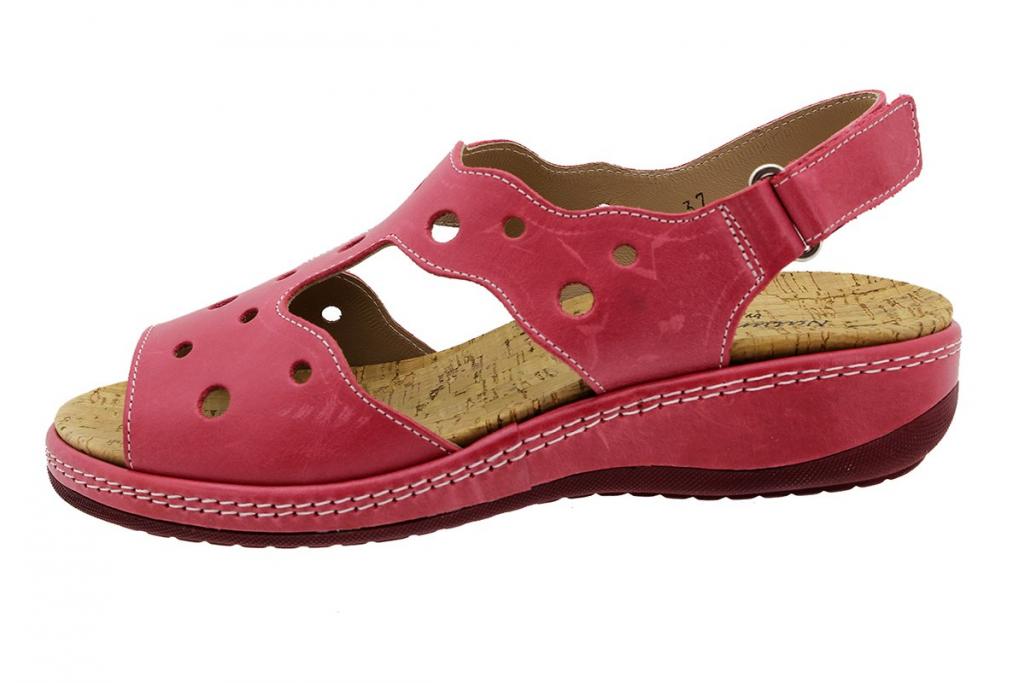 Removable Insole Sandal Red Leather 190905