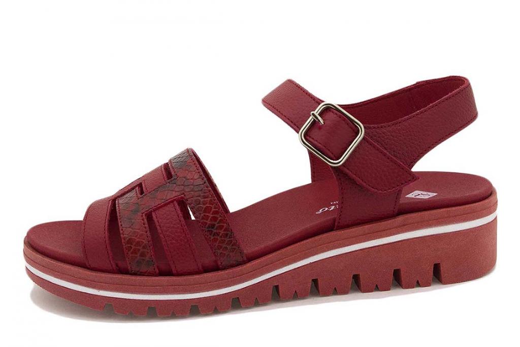 Red Leather Removable Insole Sandal 220777