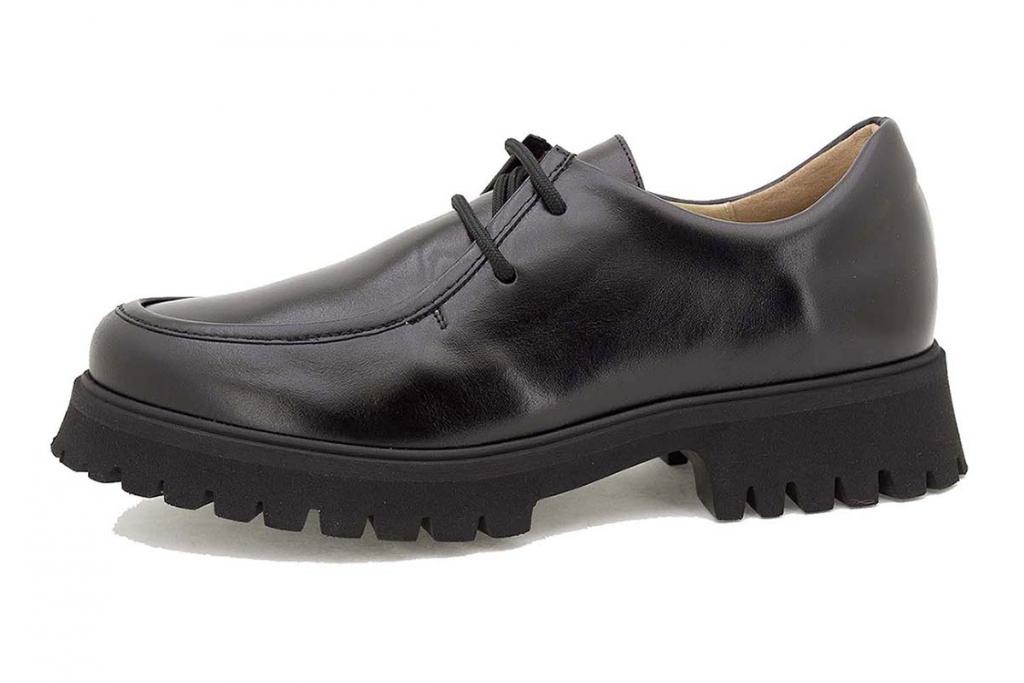 Black Leather Lace-up shoe 225627