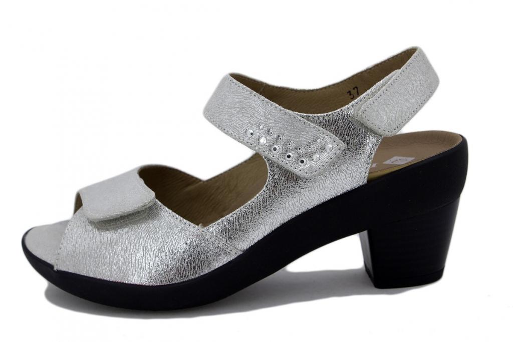 Silver Metal Suede Removable Insole Sandal 230446