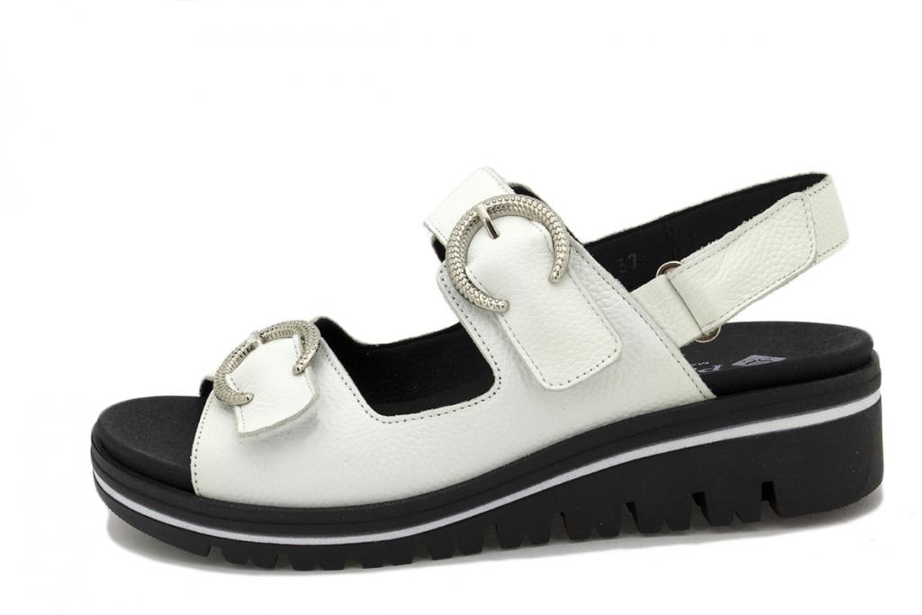 White Leather Removable Insole Sandal 230792