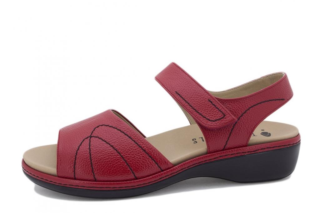Red Leather Removable Insole Sandal 230801