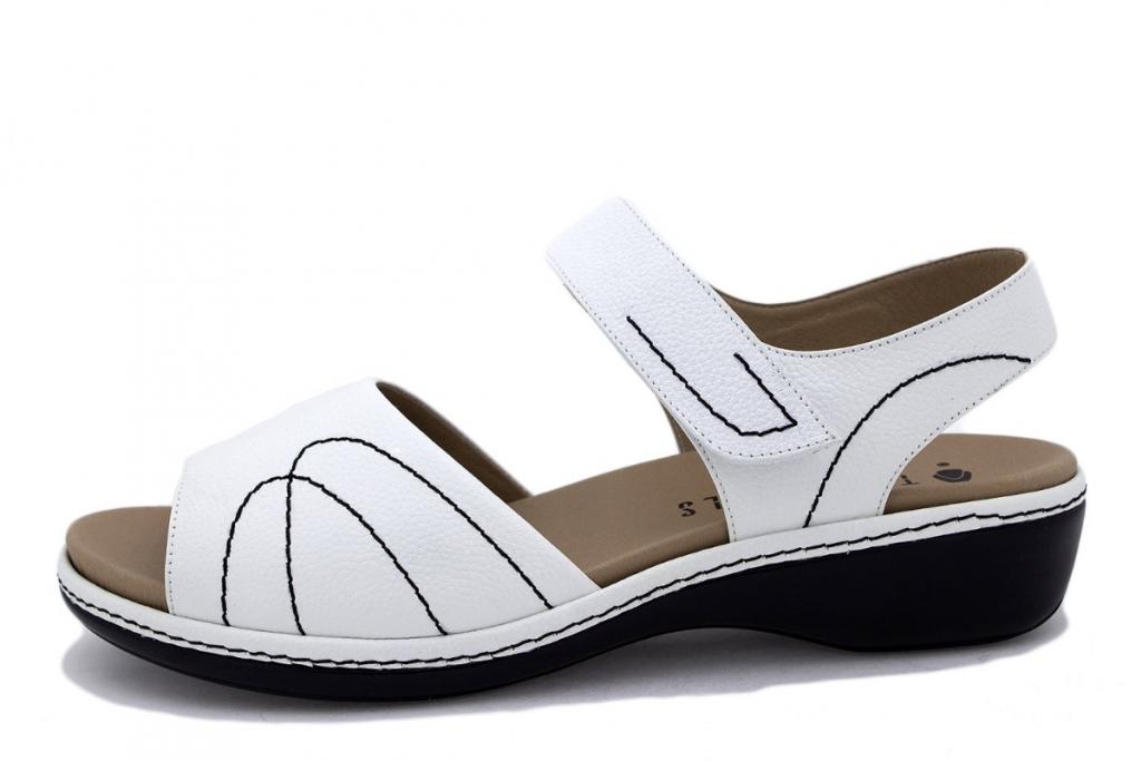 White Leather Removable Insole Sandal 230801