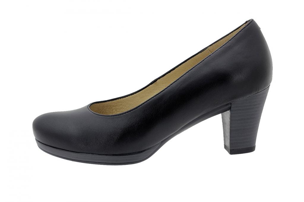 Court shoe in Black Leather 9301