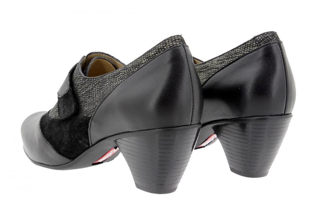 Zapato Velcro Piel-Serpiente Negro 9406