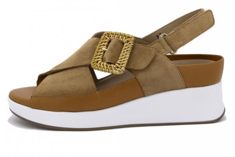 Sandalia Plantilla Extraíble Ante Tan 250383 Tienda Online Piesanto