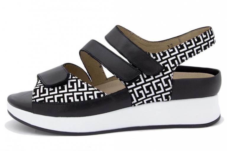 Sandalia Plantilla Extraíble Piel Negro 250423 Tienda Online