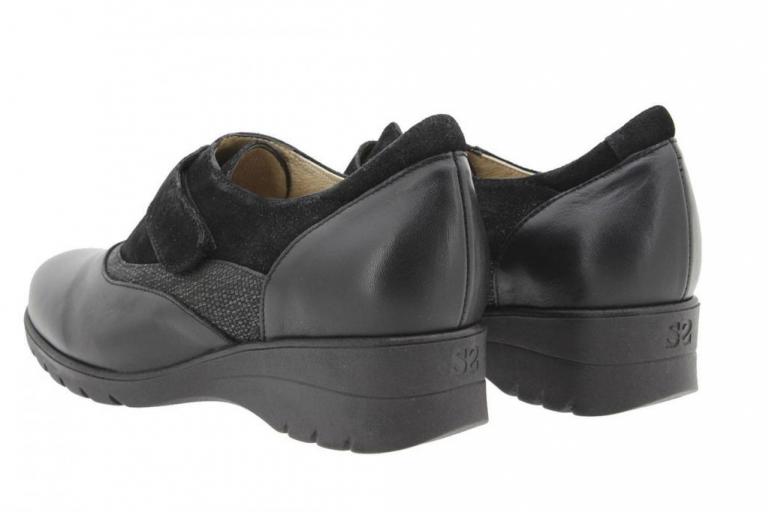 Zapato Velcro Piel Negro 9956